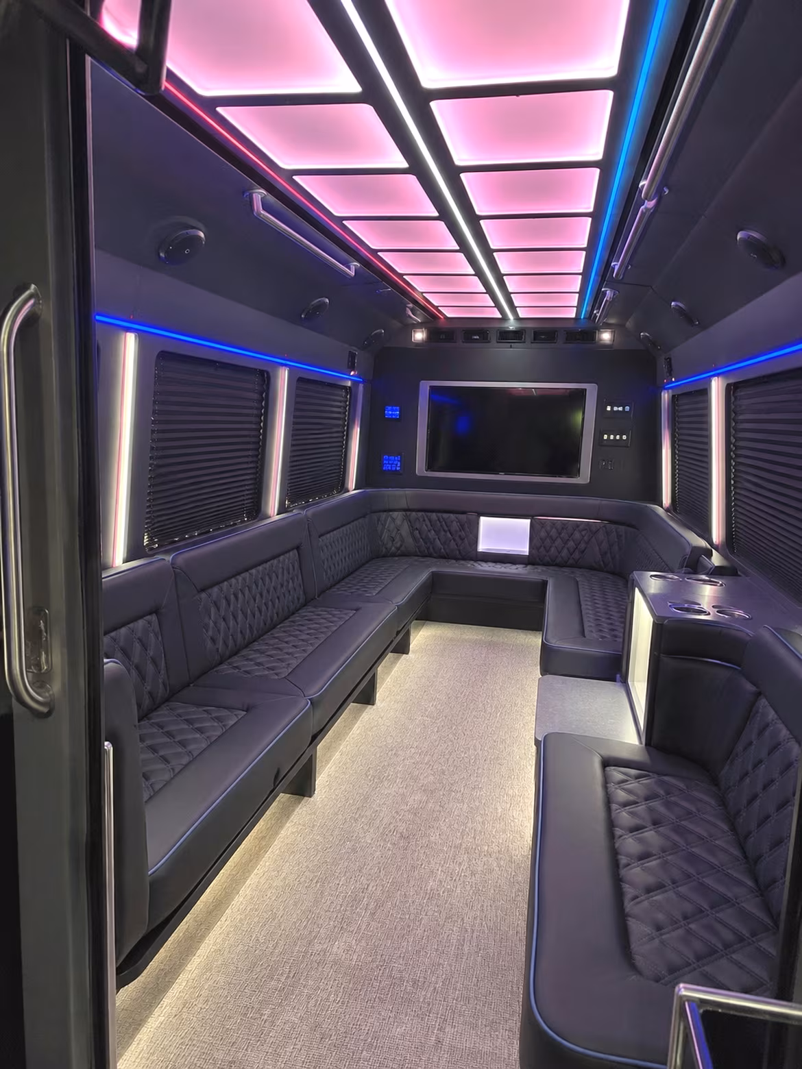 Amarillo amarillo private event party bus rental party bus interior