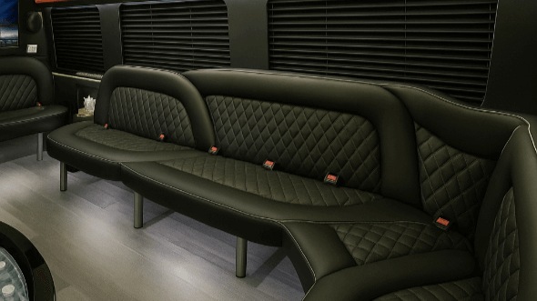 Interior of Charter Bus Company Lawton's 14 Passenger Sprinter Limousine in Lawton