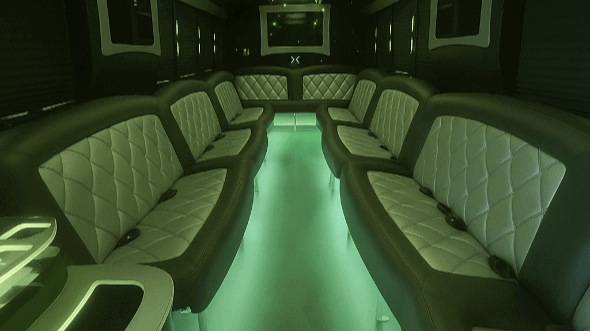 Interior of Charter Bus Company Wichita's 20 Passenger Party Bus in Wichita