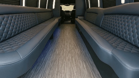 Interior of Charter Bus Company Lawton's 25 Passenger Party Bus in Lawton