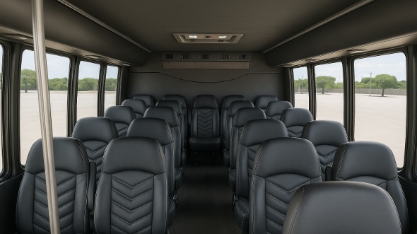 Interior of Charter Bus Company Amarillo's 28 Passenger Minibus in Amarillo