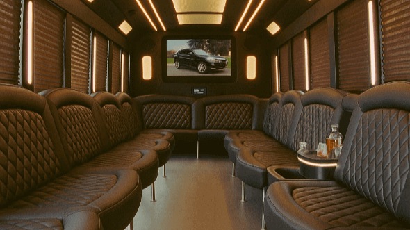 Interior of Charter Bus Company Lubbock's 30 Passenger Party Bus in Lubbock