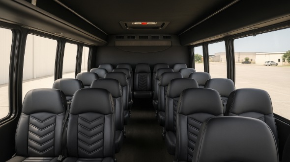 Interior of Charter Bus Company Amarillo's 35 Passenger Minibus in Amarillo
