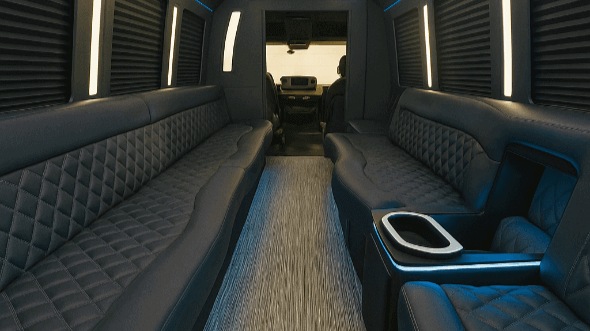 Interior of Charter Bus Company Lawton's 40 Passenger Party Bus in Lawton