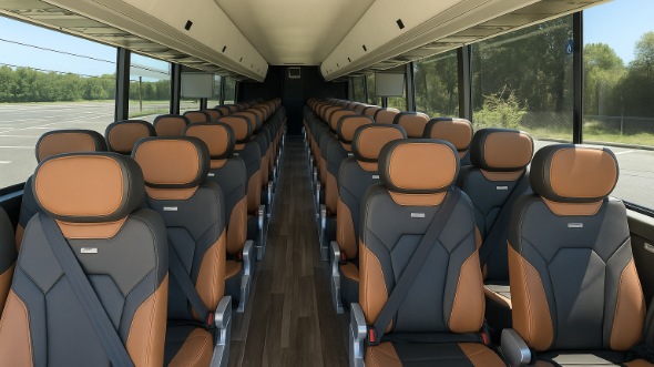 Interior of Charter Bus Company Amarillo's 54 Passenger Charter Bus in Amarillo