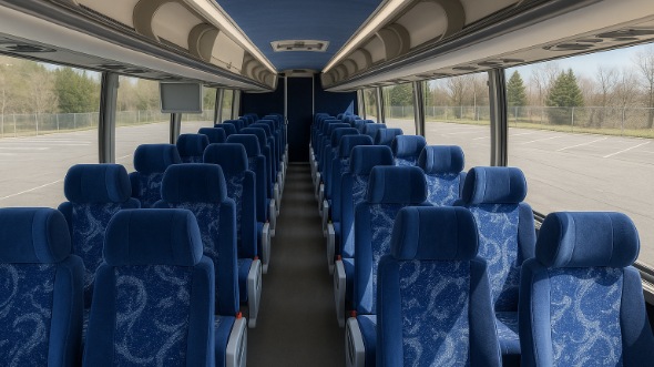 Interior of Charter Bus Company Amarillo's 55 Passenger Charter Bus in Amarillo