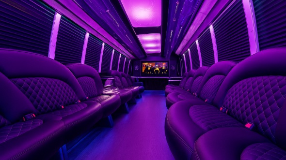 amarillo 25 passenger party bus inside