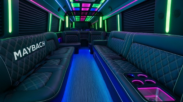 amarillo 40 passenger party bus inside